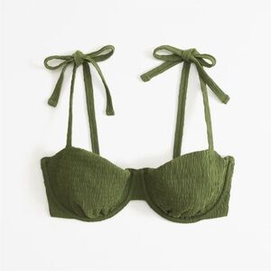 Olive Green Abercrombie Curve Love Bikini Top